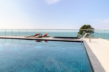 Relax Sun-beds near a swimming poolの写真素材