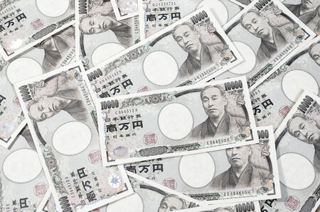 Heap of 10000 Japanese Yen Bank Note, money background