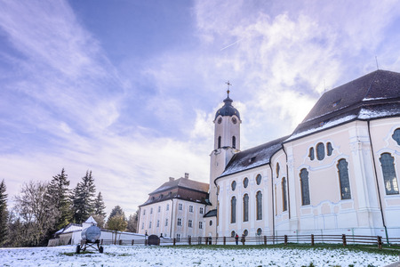 The Pilgrimage Church of Wies (Wieskirche) Country church in Bavaria, Germanyの写真素材