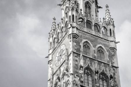 Clock tower of Munich, Germany, Europeの写真素材