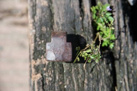 Bolt in sleeper railroadの写真素材