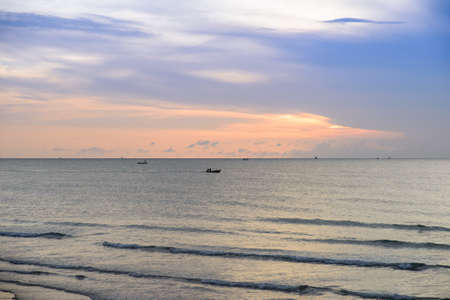 Sunset on thailand beachの写真素材