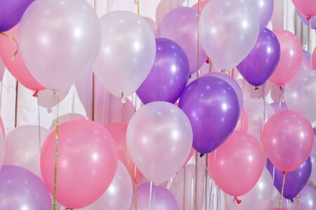 Pastel color balloons for Backgroundの写真素材
