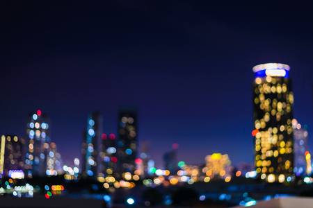 Blurred abstract of Bangkok city Landscape at night, background lights, beautiful cityscape view.の写真素材
