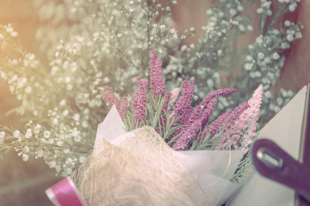 Bouquet of tiny flower grass vintage styleの写真素材