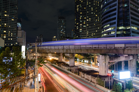 Bangkok city night light, Thailand - cityscape background