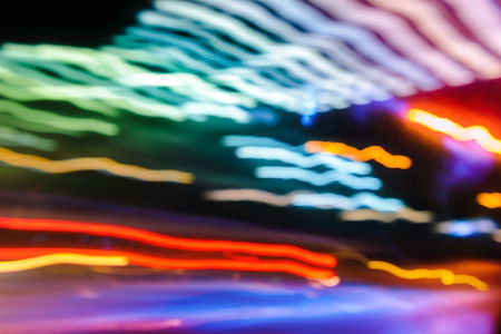 abstract motion lights of night traffic in the city