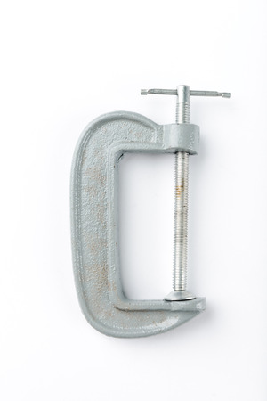 C-clamp gray color isolated on white background - Generic industrialの写真素材