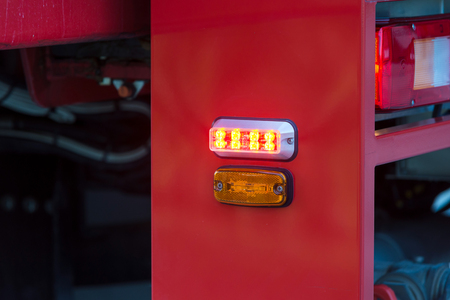 Close up of orange lights and sirens on fire trucks - Detail of a fire truck