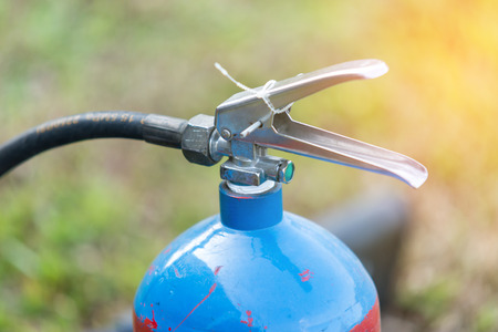 Fire extinguisher tank on outdoorの写真素材