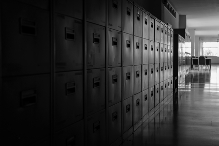 Filing cabinets in office buildingの写真素材