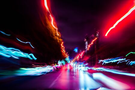 Abstract moving speed background with multicolor line. motion of futuristicの写真素材