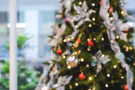 abstract colorful lights bokeh of Christmas trees. xmas, happy new year colorful backgroundの写真素材
