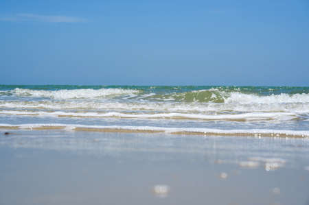 soft wave on sandy beach seaside. summer vacation activity  background concept