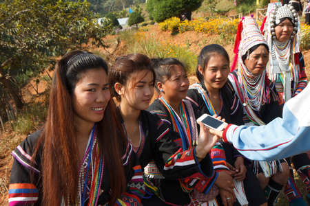 CHIANG MAI, THAILAND - FEB  4 : Unidentified  hill tribe was waitting for health service  with...