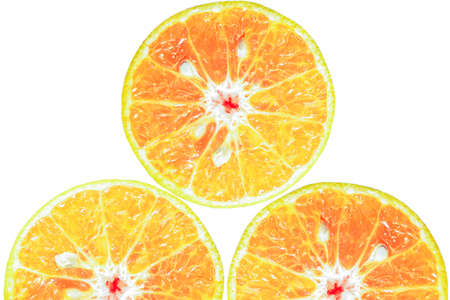 Healthy food, background  slice of orange fruit isolated