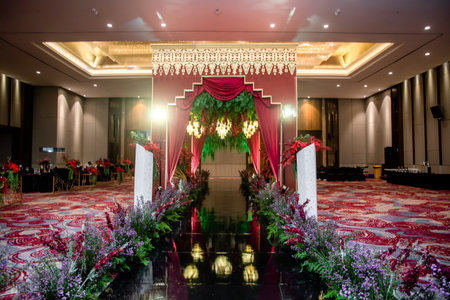 Indonesian wedding decoration from another customs and cultureのeditorial素材