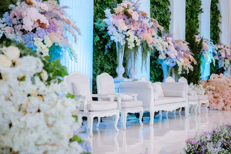 Indonesian wedding decoration from another customs and cultureのeditorial素材