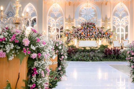 Indonesian wedding decoration from another customs and cultureのeditorial素材
