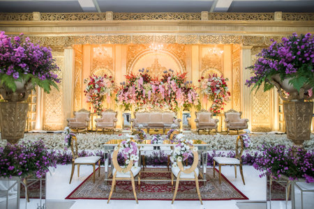 Indonesian wedding decoration from another customs and cultureのeditorial素材