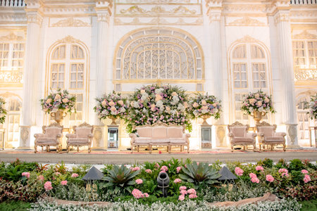 Indonesian wedding decoration from another customs and cultureのeditorial素材