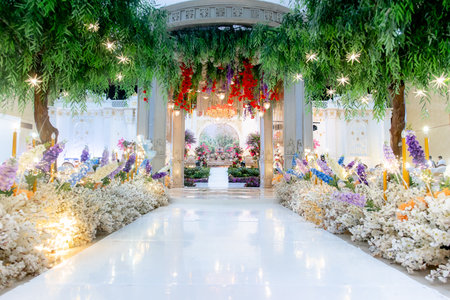 Indonesian wedding decoration from another customs and cultureのeditorial素材