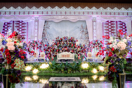 Indonesian wedding decoration from another customs and cultureのeditorial素材