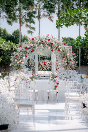 Indonesian wedding decoration from another customs and cultureのeditorial素材