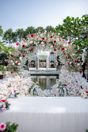 Indonesian wedding decoration from another customs and cultureのeditorial素材