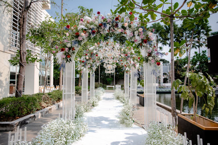 Indonesian wedding decoration from another customs and cultureのeditorial素材