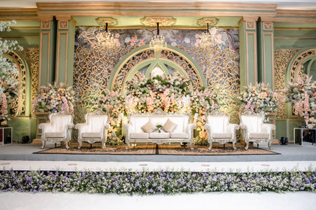 Indonesian wedding decoration from another customs and cultureのeditorial素材