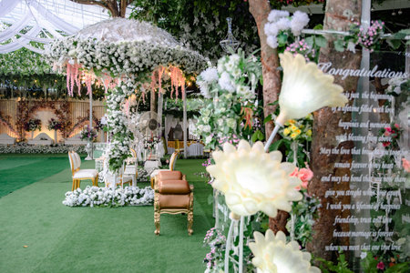 Indonesian wedding decoration from another customs and cultureのeditorial素材