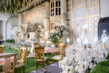 Indonesian wedding decoration from another customs and cultureのeditorial素材