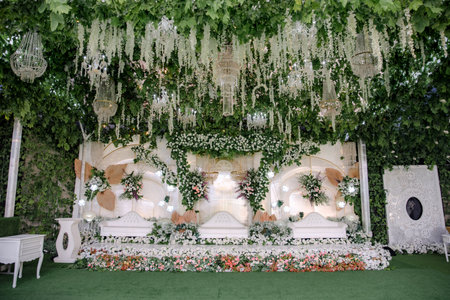 Indonesian wedding decoration from another customs and cultureのeditorial素材