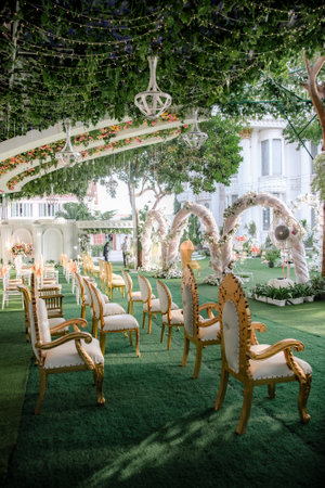 Indonesian wedding decoration from another customs and cultureのeditorial素材