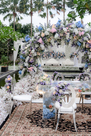 Indonesian wedding decoration from another customs and cultureのeditorial素材