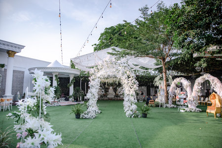 Indonesian wedding decoration from another customs and cultureのeditorial素材