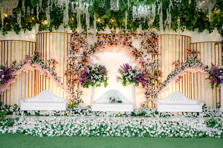 Indonesian wedding decoration from another customs and cultureのeditorial素材