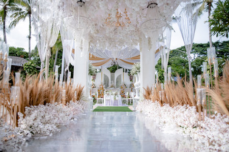 Indonesian wedding decoration from another customs and cultureのeditorial素材