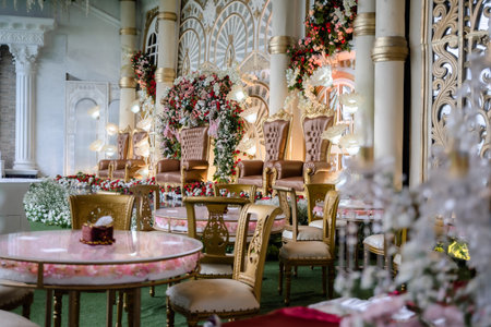 Indonesian wedding decoration from another customs and cultureのeditorial素材