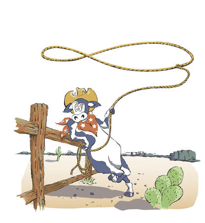 cowboy cowのイラスト素材