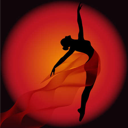 ballerina silhouetteのイラスト素材