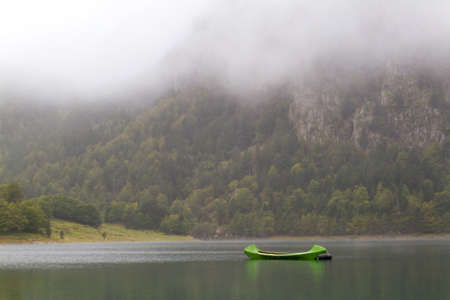 Kayak in Lac de Bious Artigues in France pyreneesの写真素材