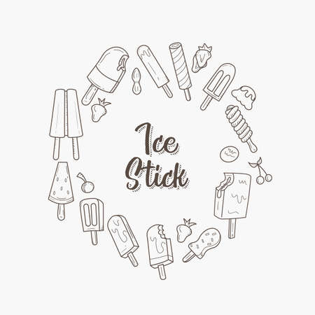 Ice Cream Doodle Design Vectorのイラスト素材