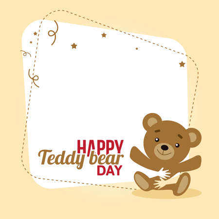 Happy Teddy Bear Day Vector Illustration. Suitable for Greeting Card, poster and banner.のイラスト素材