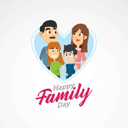 Happy Family Day Vector Illustrationのイラスト素材