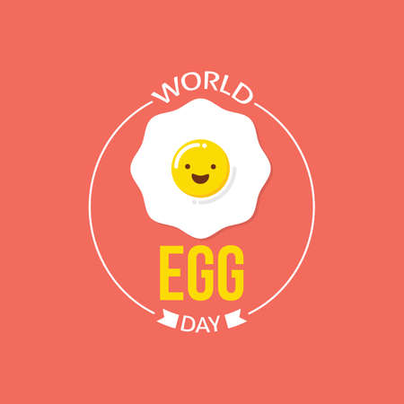 World Egg Day Vector Illustration. Suitable for greeting card, poster and banner.のイラスト素材