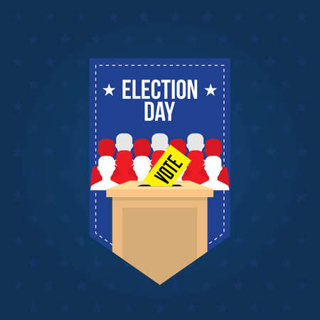 Happy Election Day Vector Illustration. Suitable for greeting card, poster and banner.のイラスト素材