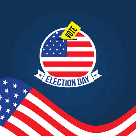 Happy Election Day Vector Illustration. Suitable for greeting card, poster and banner.のイラスト素材