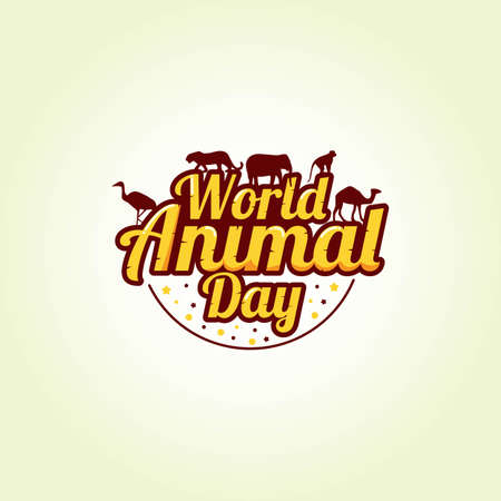 World Animal Day Vector Illustration. Suitable for greeting card, poster and banner.のイラスト素材